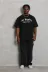 Unisex Oversize Baskılı Bisiklet Yaka T-Shirt - Siyah - XL - Siyah 1