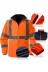 Vizwell VWJK44T Reflektörlü Oxford Çift Renk 300D Oxford 5+1 Parka Turuncu 3