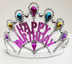YNT İthalat SM-SMR-A039-GUMUS Gümüş Renk Happy Birthday Yazılı Doğum Günü Tacı 60 Cm 1